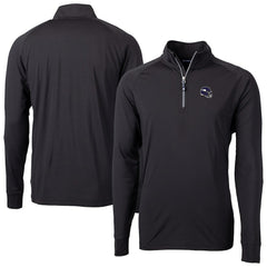 Minnesota Vikings Cutter & Buck Big & Tall Adapt Eco DryTec Raglan Quarter-Zip Jacket - Black on sale