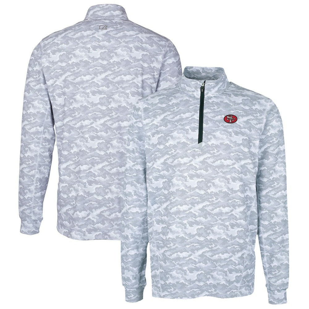 San Francisco 49ers Cutter & Buck Big & Tall Traverse Eco Camo Tri-Blend DryTec Quarter-Zip Jacket - Charcoal outlet