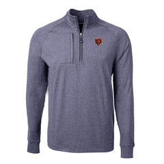 Chicago Bears Cutter & Buck Big & Tall Adapt Eco Raglan Quarter-Zip Jacket - Heather Navy outlet