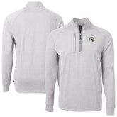 Los Angeles Chargers Cutter & Buck Big & Tall Adapt Eco Raglan Quarter-Zip Jacket - Heather Gray on sale