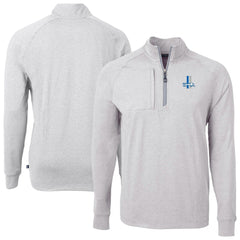 Detroit Lions Cutter & Buck Big & Tall Adapt Eco Raglan Quarter-Zip Jacket - Heather Gray for sale
