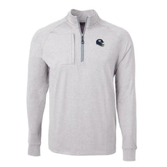New York Giants Cutter & Buck Big & Tall Adapt Eco Raglan Quarter-Zip Jacket - Heather Gray discount