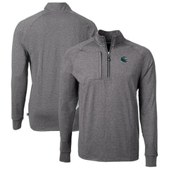 Philadelphia Eagles Cutter & Buck Big & Tall Adapt Eco Raglan Quarter-Zip Jacket - Heather Black on sale