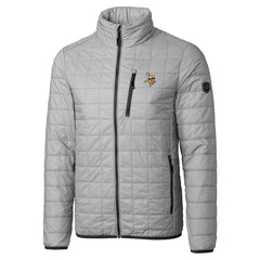 Minnesota Vikings Cutter & Buck Big & Tall Rainier PrimaLoft Eco Insulated Full-Zip Hoodie Puffer Jacket - Gray for sale