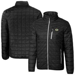 Green Bay Packers Cutter & Buck Big & Tall Rainier PrimaLoft Eco Insulated Full-Zip Hoodie Puffer Jacket - Black sale