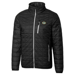 Green Bay Packers Cutter & Buck Big & Tall Rainier PrimaLoft Eco Insulated Full-Zip Hoodie Puffer Jacket - Black sale