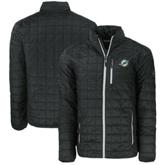 Miami Dolphins Cutter & Buck Big & Tall Rainier PrimaLoft Eco Insulated Full-Zip Puffer Jacket - Black outlet