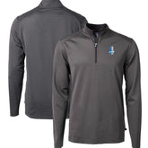 Detroit Lions Cutter & Buck Big & Tall Virtue Eco Pique Micro Stripe Tri-Blend Quarter-Zip Jacket - Black for sale