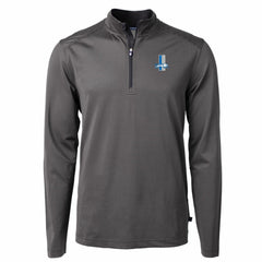 Detroit Lions Cutter & Buck Big & Tall Virtue Eco Pique Micro Stripe Tri-Blend Quarter-Zip Jacket - Black for sale