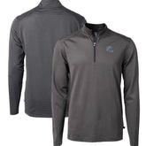 Detroit Lions Cutter & Buck Big & Tall Virtue Eco Pique Micro Stripe Tri-Blend Quarter-Zip Jacket - Black cheap