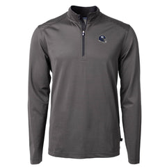 New York Giants Cutter & Buck Big & Tall Virtue Eco Pique Micro Stripe Tri-Blend Quarter-Zip Jacket - Black for sale