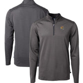 San Francisco 49ers Cutter & Buck Big & Tall Virtue Eco Pique Micro Stripe Tri-Blend Quarter-Zip Jacket - Black on sale