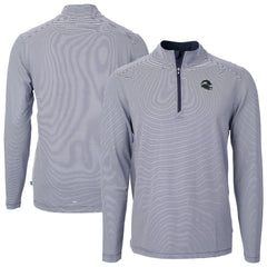Seattle Seahawks Cutter & Buck Big & Tall Virtue Eco Pique Micro Stripe Tri-Blend Quarter-Zip Jacket - College Navy on sale