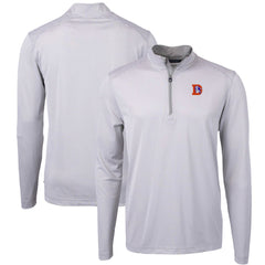 Denver Broncos Cutter & Buck Big & Tall Virtue Eco Pique Micro Stripe Tri-Blend Quarter-Zip Jacket - Gray discount