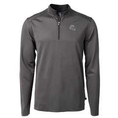 Las Vegas Raiders Cutter & Buck Big & Tall Virtue Eco Pique Micro Stripe Tri-Blend Quarter-Zip Jacket - Black cheap