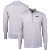 Seattle Seahawks Cutter & Buck Big & Tall Virtue Eco Pique Micro Stripe Tri-Blend Quarter-Zip Jacket - Gray for sale