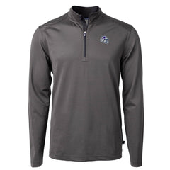 Buffalo Bills Cutter & Buck Big & Tall Virtue Eco Pique Micro Stripe Tri-Blend Quarter-Zip Jacket - Black for sale