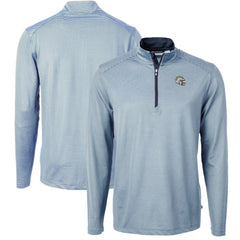 Los Angeles Chargers Cutter & Buck Big & Tall Virtue Eco Pique Micro Stripe Tri-Blend Quarter-Zip Jacket - Powder Blue online