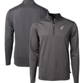 New Orleans Saints Cutter & Buck Big & Tall Virtue Eco Pique Micro Stripe Tri-Blend Quarter-Zip Jacket - Black on sale