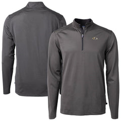 Baltimore Ravens Cutter & Buck Big & Tall Virtue Eco Pique Micro Stripe Tri-Blend Quarter-Zip Jacket - Black cheap