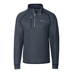 New England Patriots Cutter & Buck Big & Tall Mainsail Sweater-Knit Half-Zip Jacket - Heather Navy sale