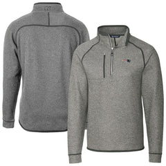 New England Patriots Cutter & Buck Big & Tall Mainsail Sweater-Knit Half-Zip Jacket - Heather Gray online