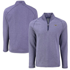 Baltimore Ravens Cutter & Buck Peshastin Eco Fleece Tri-Blend Raglan Recycled Quarter-Zip Jacket - Heather Purple for sale
