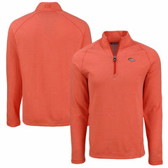 Denver Broncos Cutter & Buck Peshastin Eco Fleece Tri-Blend Raglan Recycled Quarter-Zip Jacket - Heather Orange discount