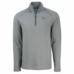 Denver Broncos Cutter & Buck Peshastin Eco Fleece Tri-Blend Raglan Recycled Quarter-Zip Jacket - Heather Gray discount