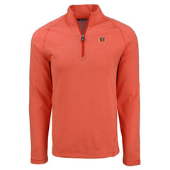 Cincinnati Bengals Cutter & Buck Peshastin Eco Fleece Tri-Blend Raglan Recycled Quarter-Zip Jacket - Heather Orange outlet