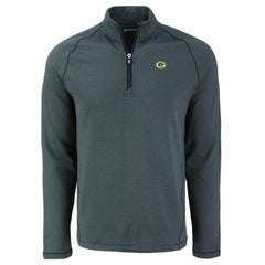 Green Bay Packers Cutter & Buck Peshastin Eco Fleece Tri-Blend Raglan Recycled Quarter-Zip Jacket - Heather Black outlet