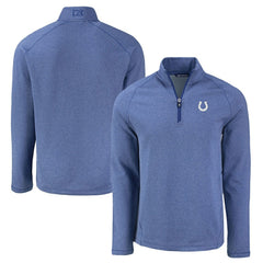 Indianapolis Colts Cutter & Buck Peshastin Eco Fleece Tri-Blend Raglan Recycled Quarter-Zip Jacket - Heather Royal sale
