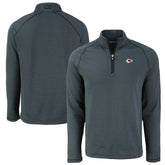Kansas City Chiefs Cutter & Buck Peshastin Eco Fleece Tri-Blend Raglan Recycled Quarter-Zip Jacket - Heather Black cheap