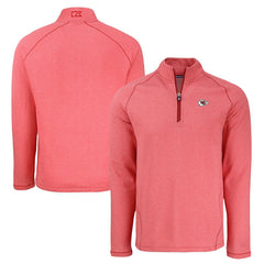 Kansas City Chiefs Cutter & Buck Peshastin Eco Fleece Tri-Blend Raglan Recycled Quarter-Zip Jacket - Heather Red outlet