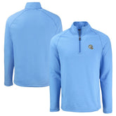 Los Angeles Chargers Cutter & Buck Peshastin Eco Fleece Tri-Blend Raglan Recycled Quarter-Zip Jacket - Heather Powder Blue cheap
