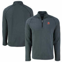 Tampa Bay Buccaneers Cutter & Buck Peshastin Eco Fleece Tri-Blend Raglan Recycled Quarter-Zip Jacket - Heather Black cheap
