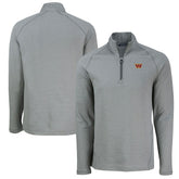 Washington Commanders Cutter & Buck Peshastin Eco Fleece Tri-Blend Raglan Recycled Quarter-Zip Jacket - Heather Gray online