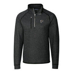 Atlanta Falcons Cutter & Buck Big & Tall Mainsail Sweater-Knit Raglan Half-Zip Jacket - Heather Charcoal sale