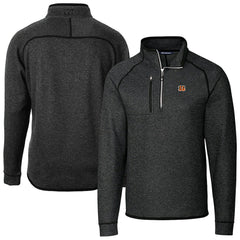 Cincinnati Bengals Cutter & Buck Big & Tall Mainsail Sweater-Knit Raglan Half-Zip Jacket - Heather Charcoal sale