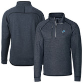 Detroit Lions Cutter & Buck Big & Tall Mainsail Sweater-Knit Raglan Half-Zip Jacket - Heather Navy sale