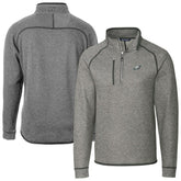 Philadelphia Eagles Cutter & Buck Big & Tall Mainsail Sweater-Knit Raglan Half-Zip Jacket - Heather Gray outlet