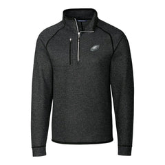 Philadelphia Eagles Cutter & Buck Big & Tall Mainsail Sweater-Knit Raglan Half-Zip Jacket - Heather Charcoal discount