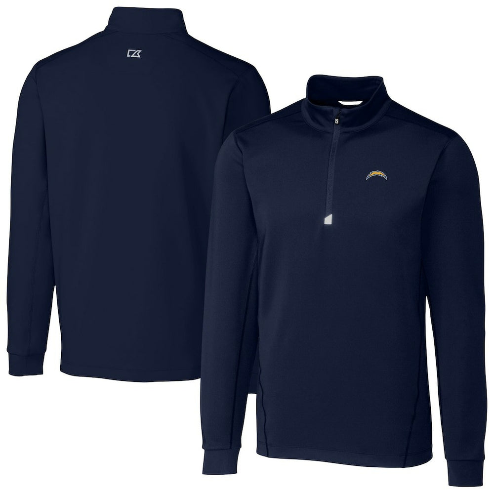 Los Angeles Chargers Cutter & Buck Big & Tall Traverse Stretch Quarter-Zip Top - Navy online