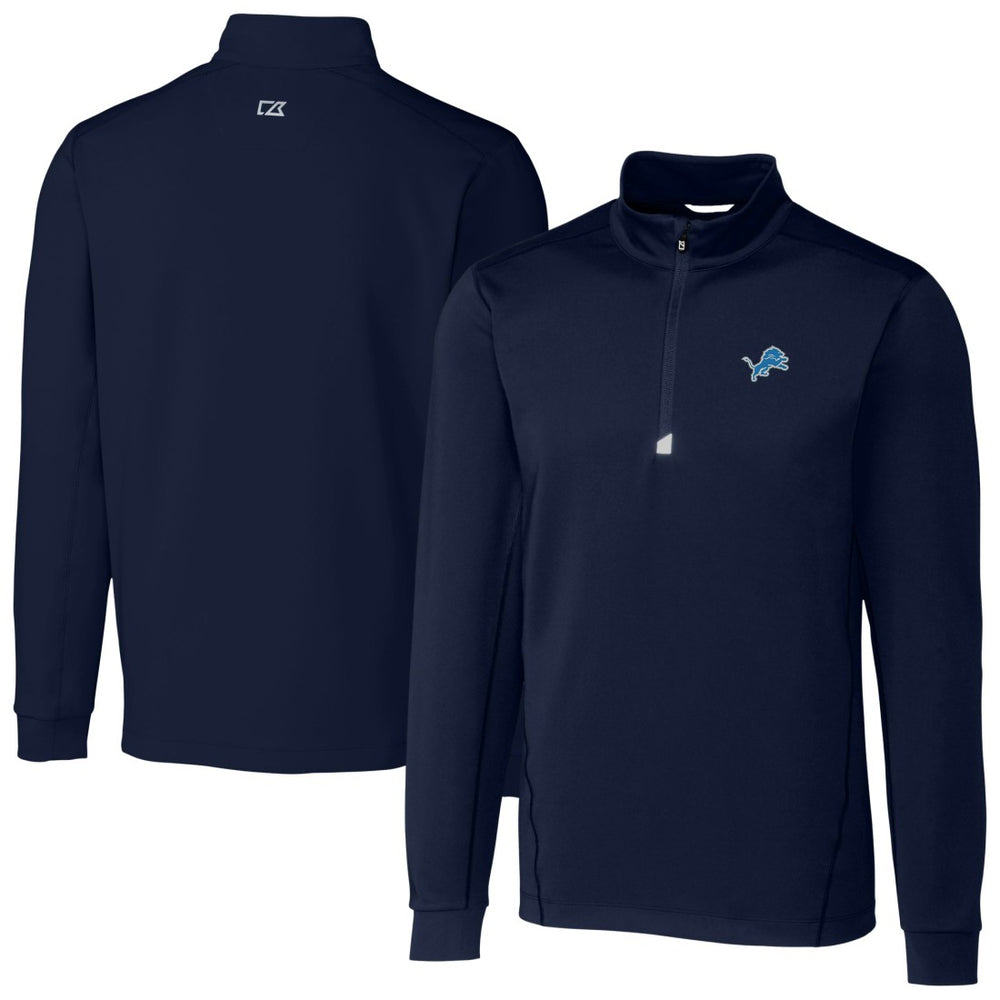 Detroit Lions Cutter & Buck Big & Tall Traverse Stretch Quarter-Zip Top - Navy for sale