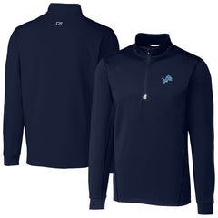 Detroit Lions Cutter & Buck Big & Tall Traverse Stretch Quarter-Zip Top - Navy for sale