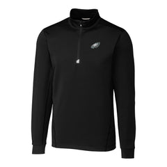 Philadelphia Eagles Cutter & Buck Big & Tall Traverse Stretch Quarter-Zip Top - Black on sale