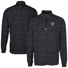 Las Vegas Raiders Cutter & Buck Big & Tall Traverse Eco Camo Tri-Blend DryTec Quarter-Zip Jacket - Black online
