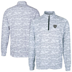 Las Vegas Raiders Cutter & Buck Big & Tall Traverse Eco Camo Tri-Blend DryTec Quarter-Zip Jacket - Charcoal on sale