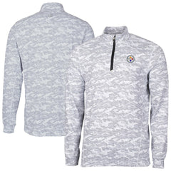 Pittsburgh Steelers Cutter & Buck Big & Tall Traverse Eco Camo Tri-Blend DryTec Quarter-Zip Jacket - Charcoal for sale