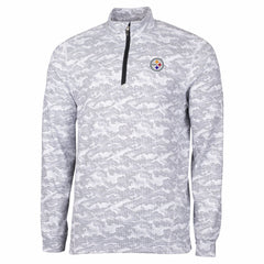 Pittsburgh Steelers Cutter & Buck Big & Tall Traverse Eco Camo Tri-Blend DryTec Quarter-Zip Jacket - Charcoal for sale